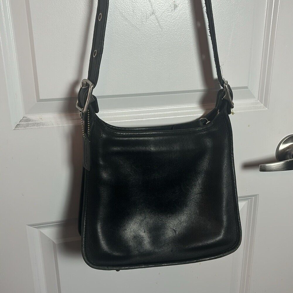 Vintage Coach Black Leather Zip Legacy Bag - image 4