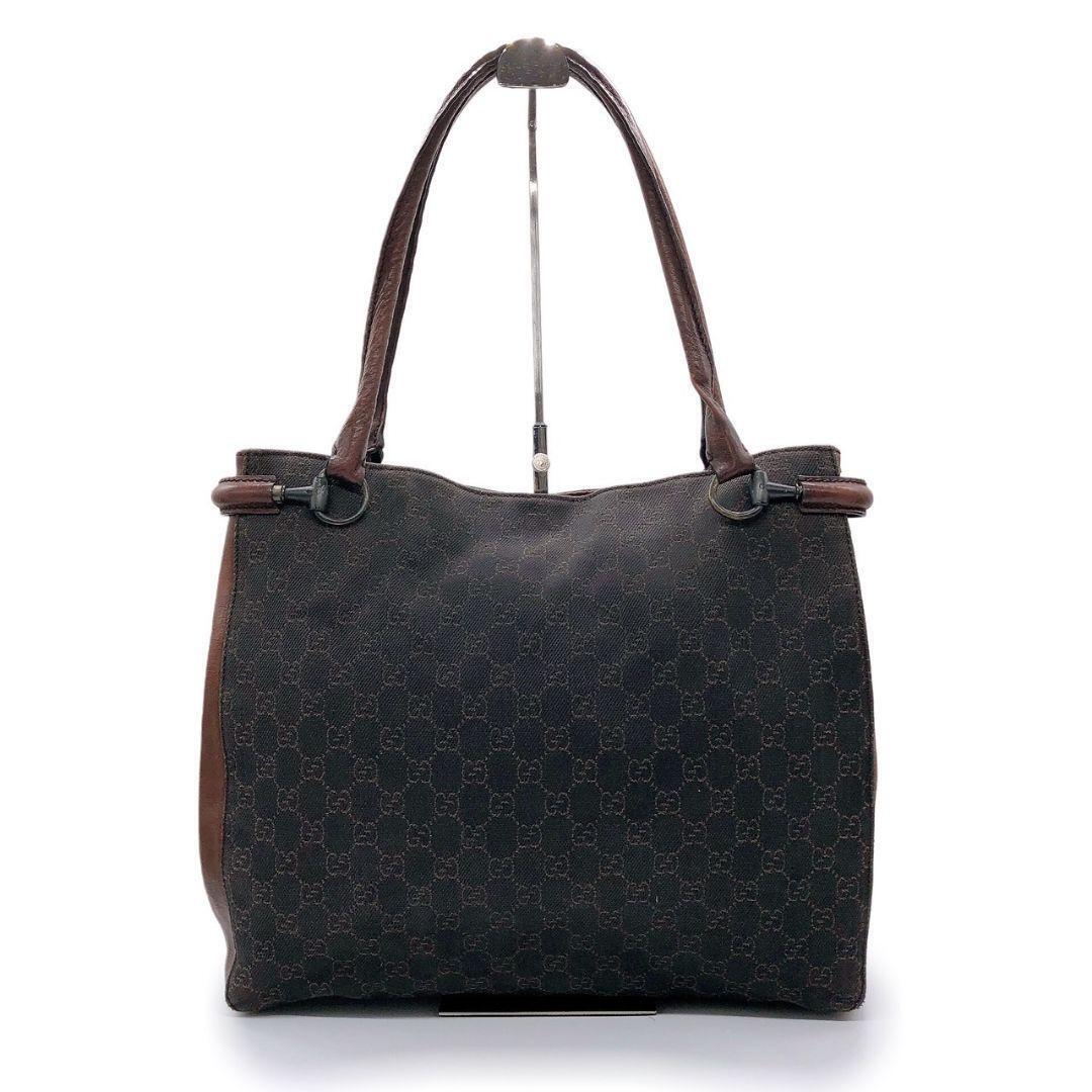 Gucci GG Canvas Tote Bag GG Capacity Brown Nylon … - image 13