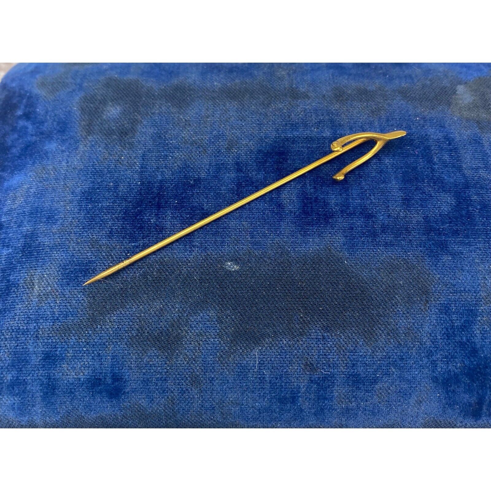 Vintage 14k Yellow Gold Wishbone Stickpin Convers… - image 1