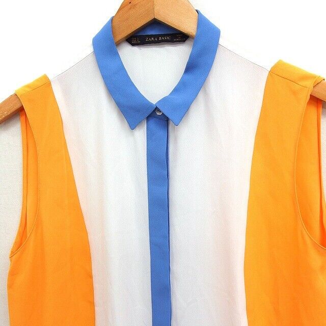 L Zara Basic Color Scheme Shirt Blouse Sleeveless - image 4