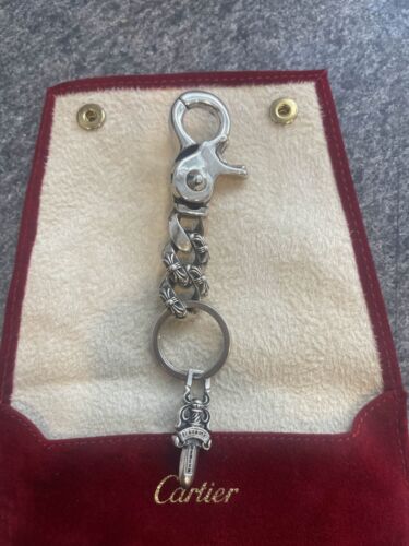 Chrome hearts short extra fancy link keychain sil… - image 1