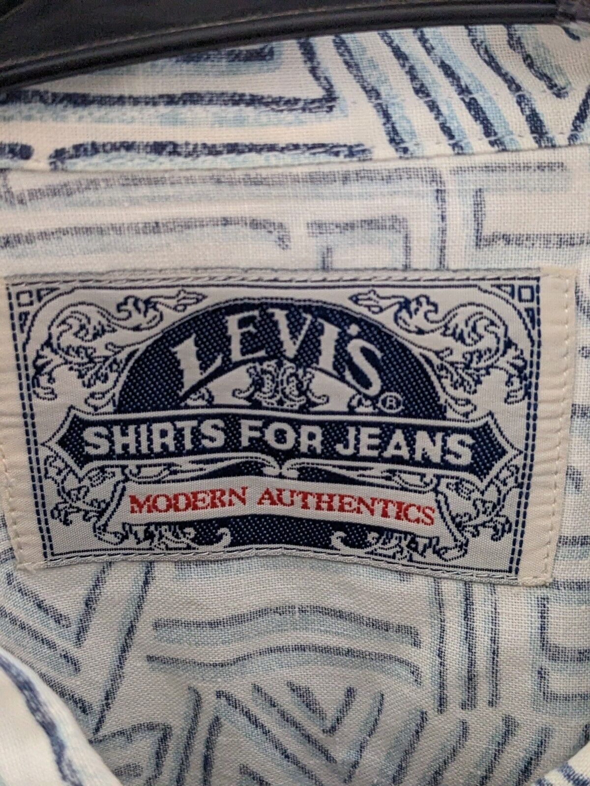 Vintage 90s Levi's Shirts For Jeans Geometric But… - image 4