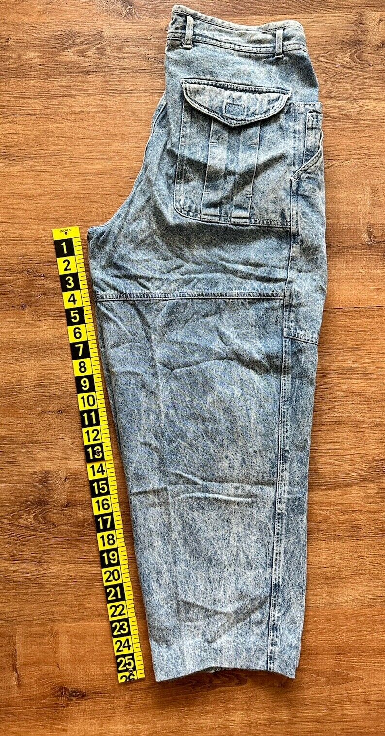 VTG Bugle Boy 90’s Y2K Cargo 32M Jeans Light Wash… - image 8