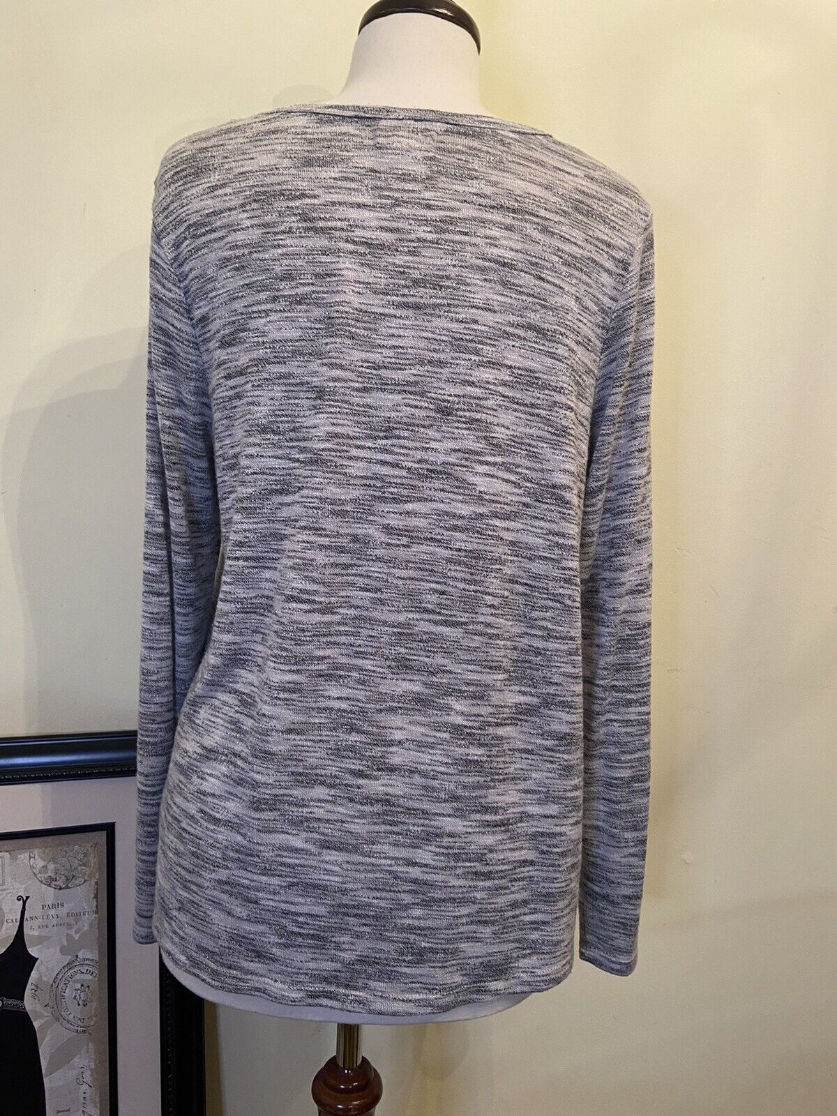 Cupio Sweater Women’s Size XL Marble Gray Soft Lo… - image 4