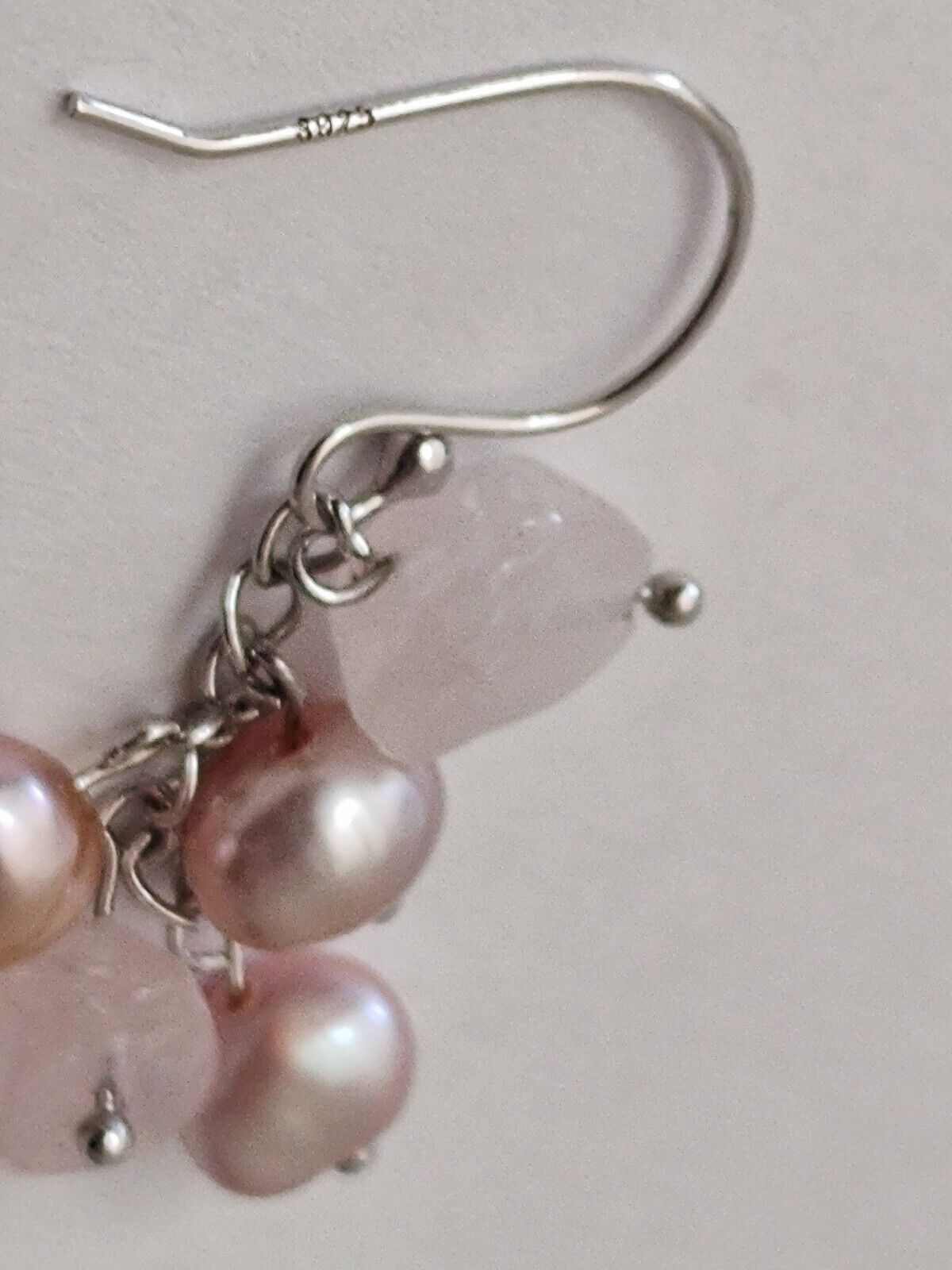 Sterling Silver Pink Freshwater Pearl/Rose Quartz… - image 5