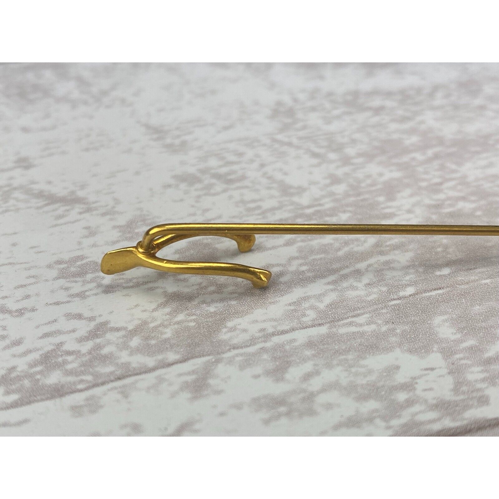 Vintage 14k Yellow Gold Wishbone Stickpin Convers… - image 3