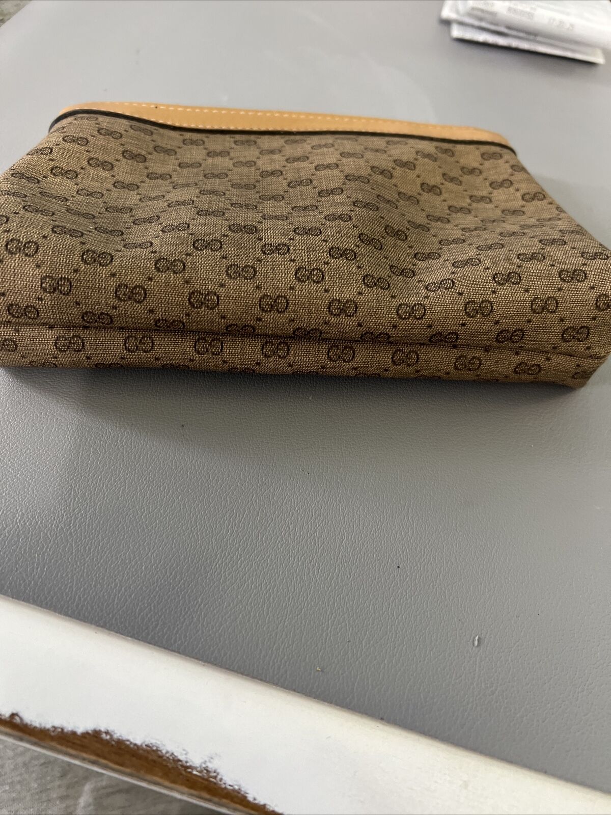 Authentic Vintage Gucci GG Cosmetic Pouch - image 4