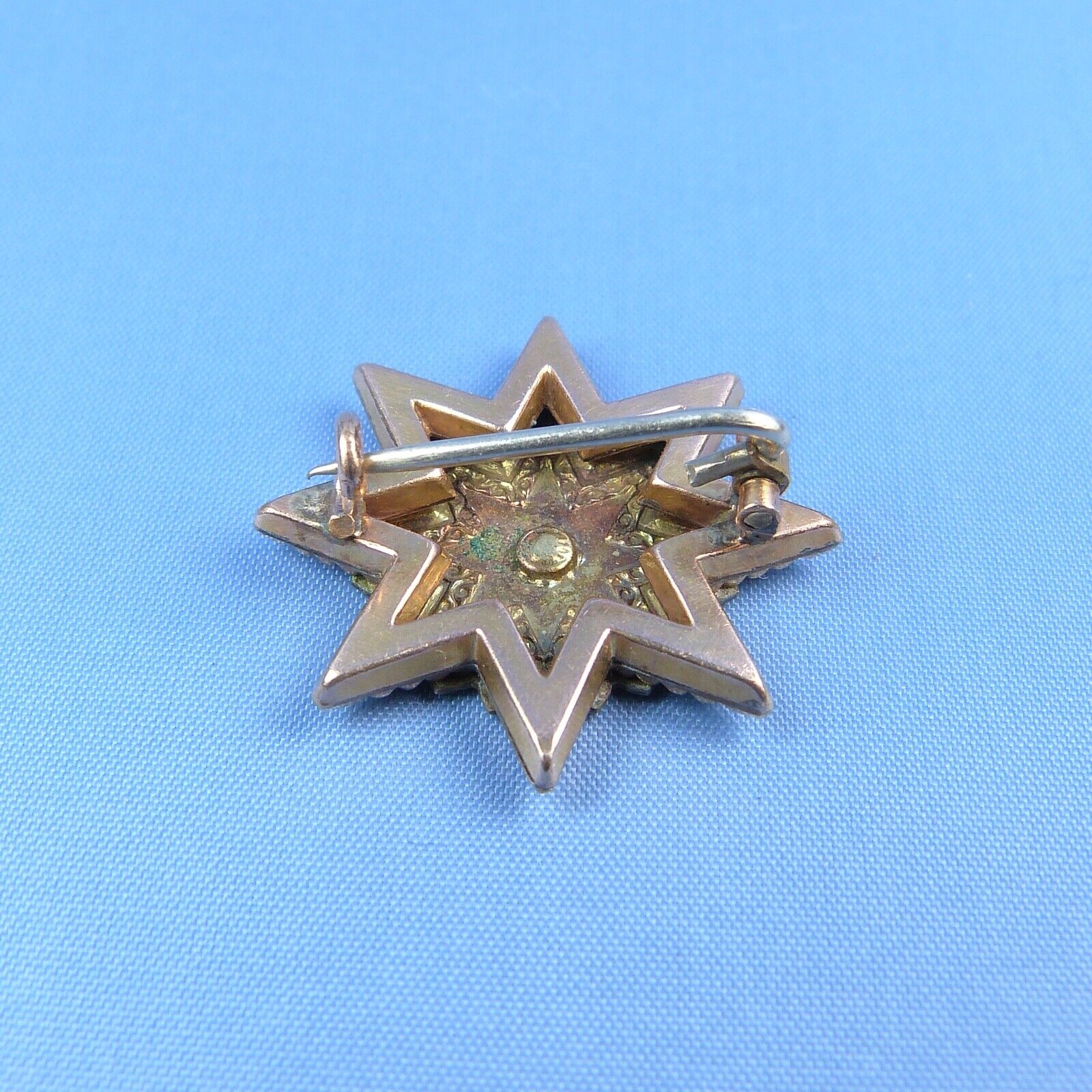 Victorian Gold Filled Two Tones Star Brooch / Ant… - image 4