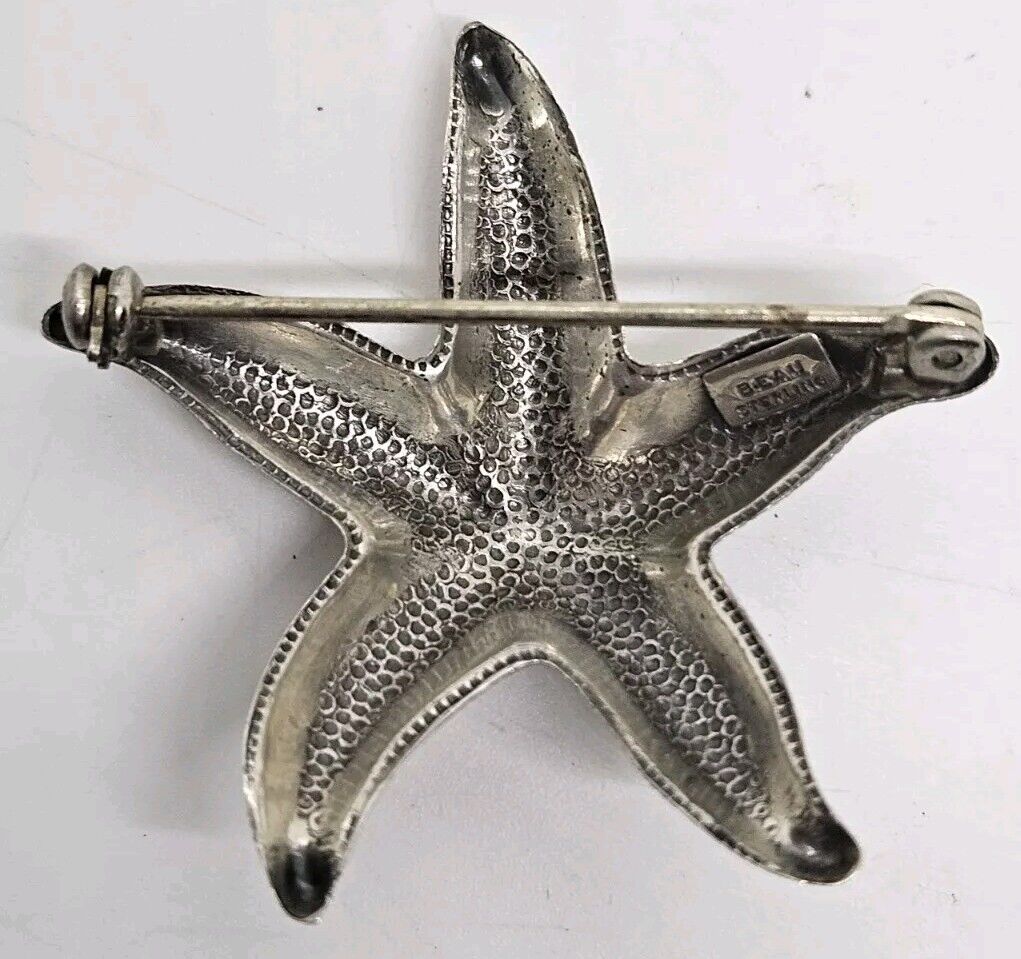 Vintage Sterling Silver .925 STARFISH Figural Bro… - image 4