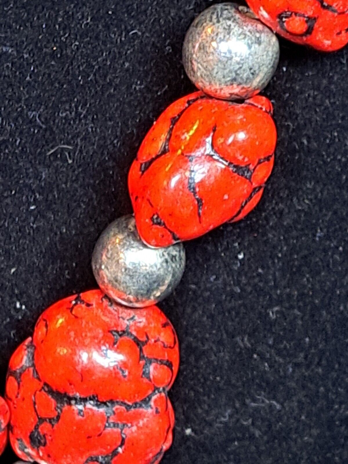 Southwestern Style Necklace With Faux Red Coral S… - image 14