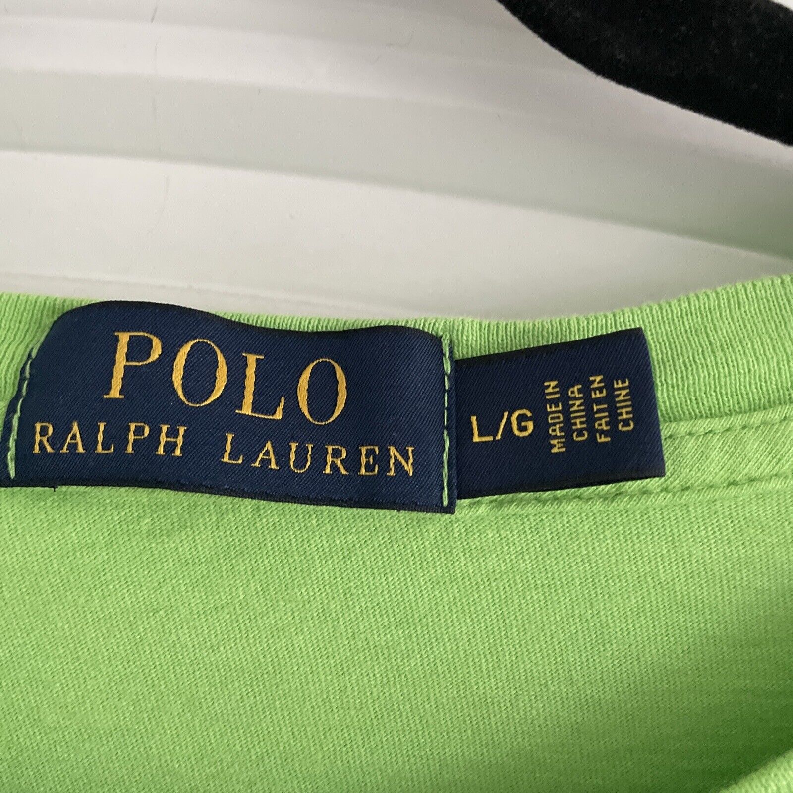 Polo Ralph Lauren Pony Shirt Sz L Green/White Wid… - image 6