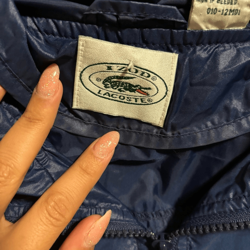 Vintage Izod Lacoste Windbreaker Jacket Blue Ligh… - image 5