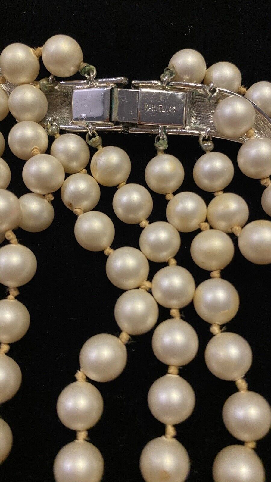 Vintage Marvella Four Strand Faux Pearl Necklace … - image 5