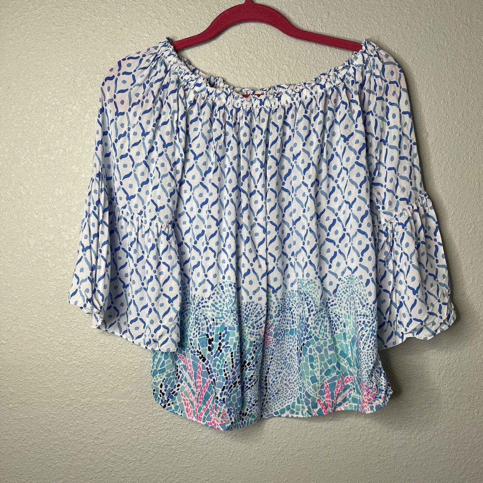 Lilly Pulitzer Nevie Off Shoulder Top Multi Sea L… - image 1