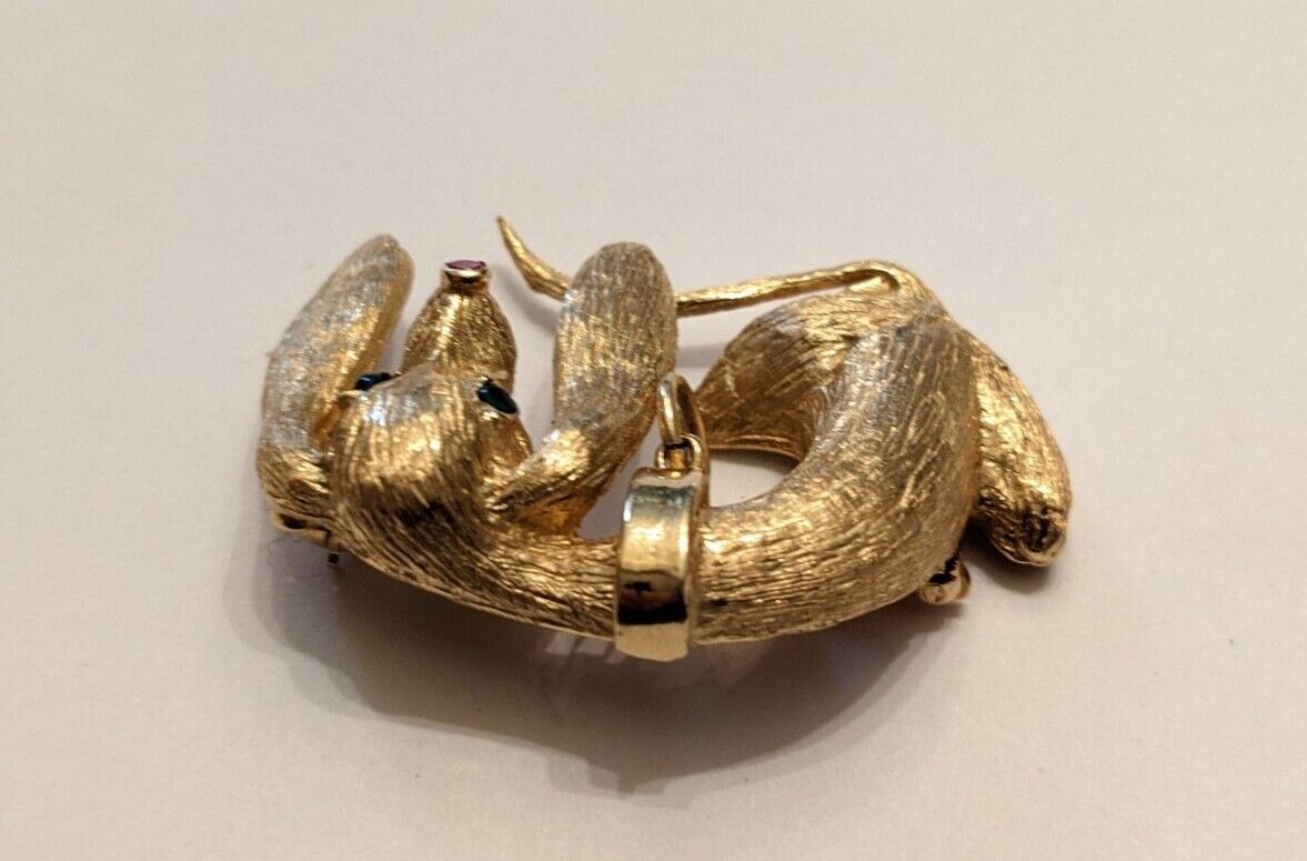 Dachshund 14kt Yellow Gold Brooch - image 3