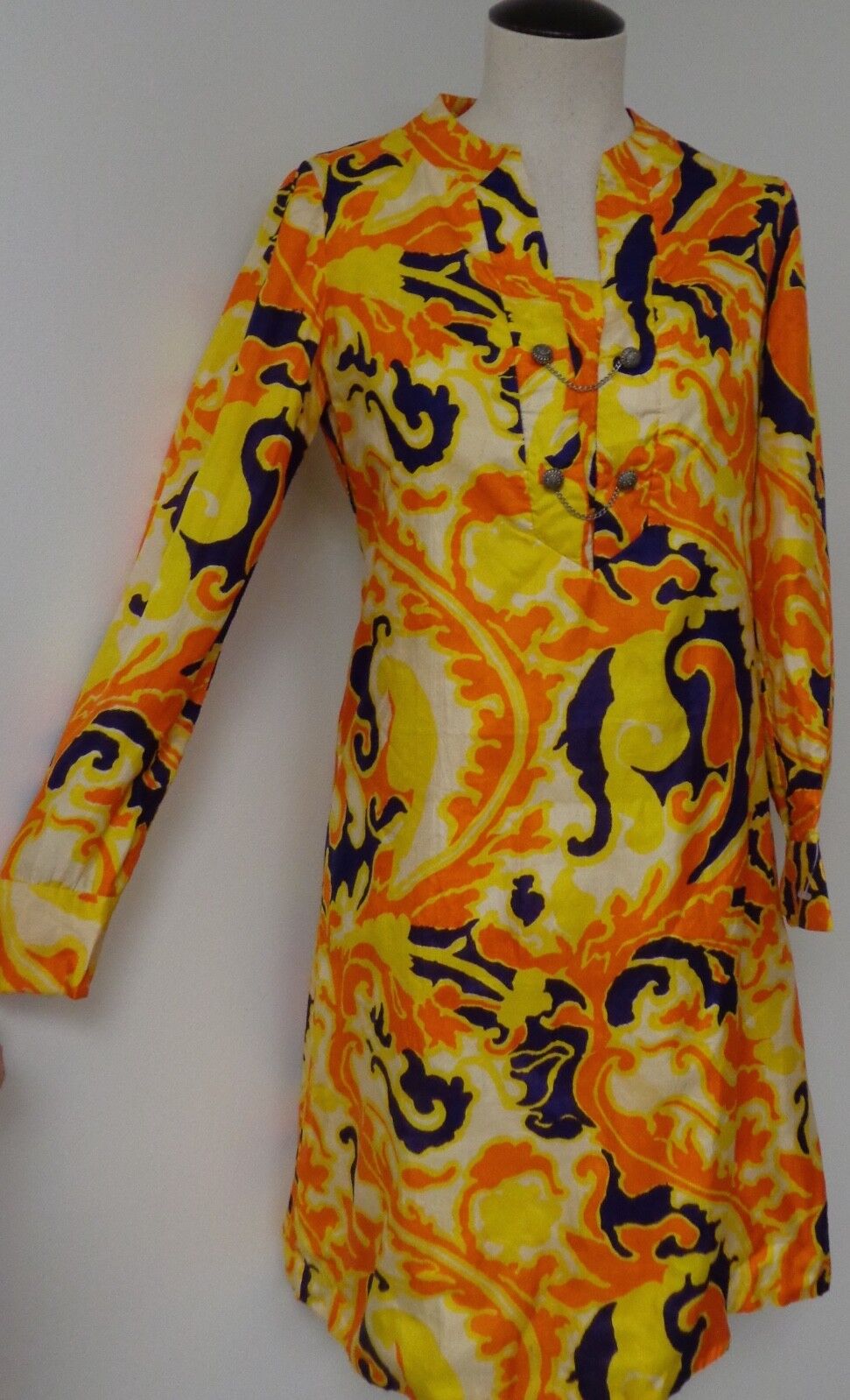 ADELE MARTIN VNTG 1960S RETRO MOD ORANGE YELLOW P… - image 4