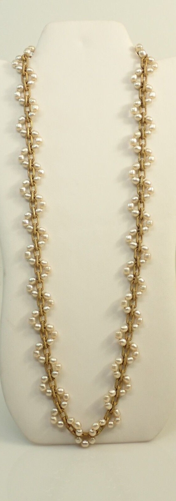 Vintage Miriam Haskell Signed 31" Baroque Pearl N… - image 7