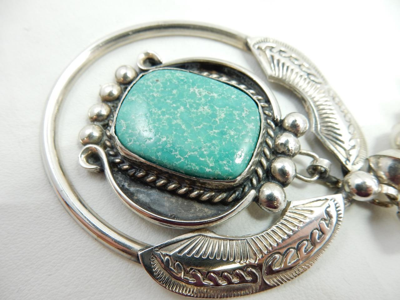 *BEAUTIFUL STERLING SILVER & TURQUOISE NECKLACE 2… - image 8