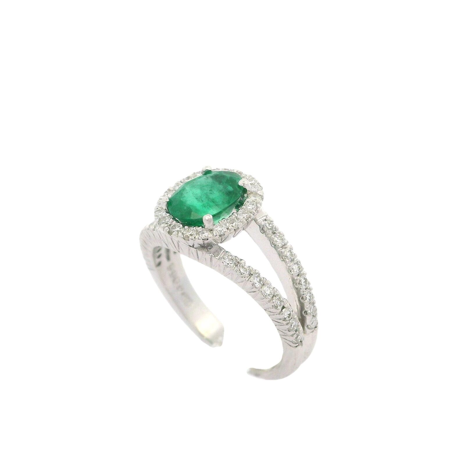 Elegant 18k White Gold 1.81ctw Oval Emerald & Dia… - image 6