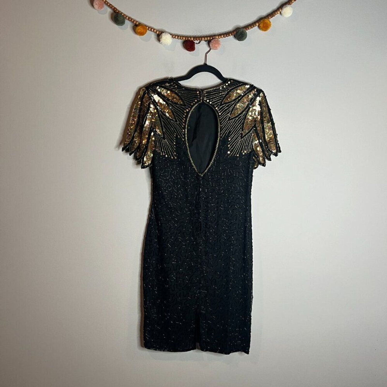 Vintage silk beaded sequin dress - image 6