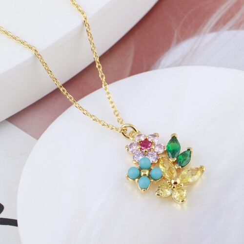 Kate Spade New York Colorful Zircon Fresh Butterfly Flower Necklace Jewelry  | eBay