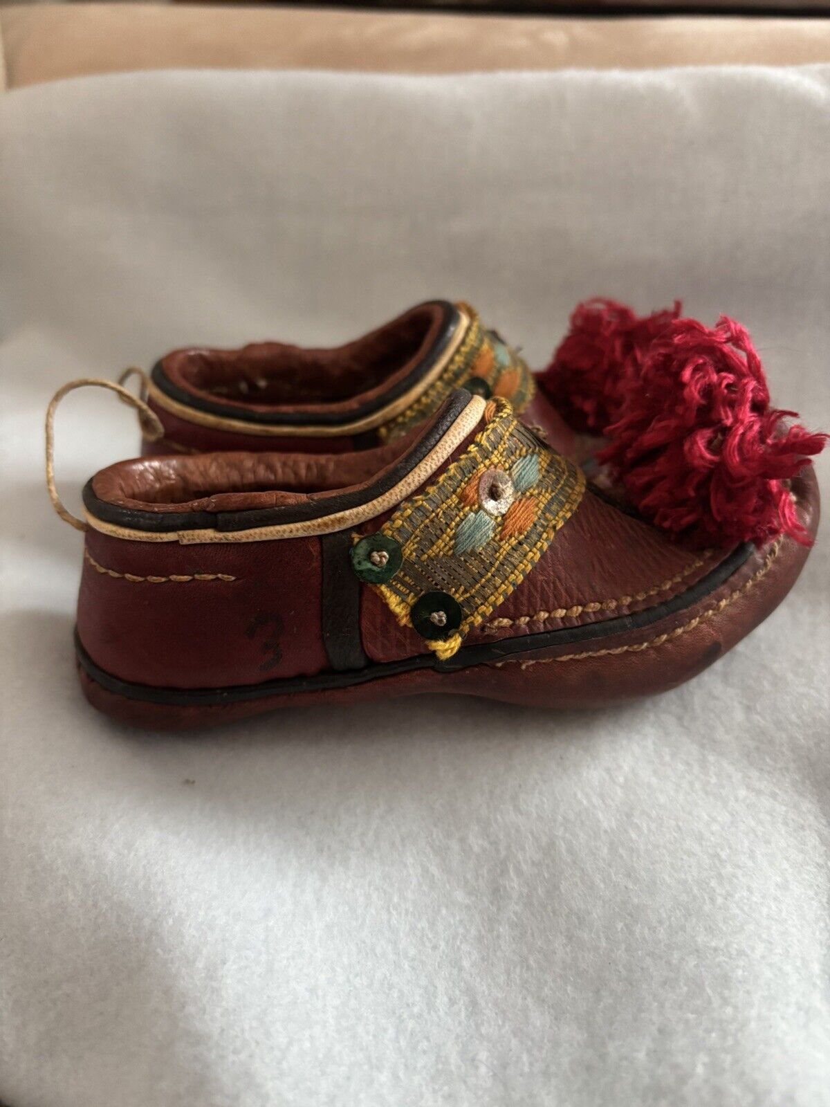 pair of handmade antique greek child’s shoes - image 2