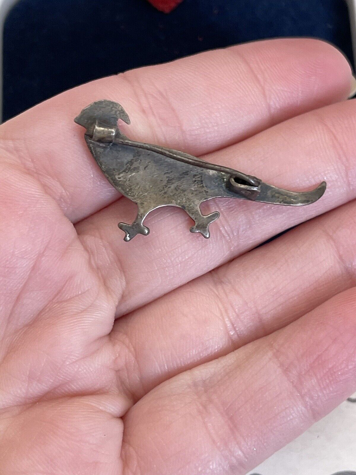 Antique brooch Bird 1900s silver color  Rare For … - image 2