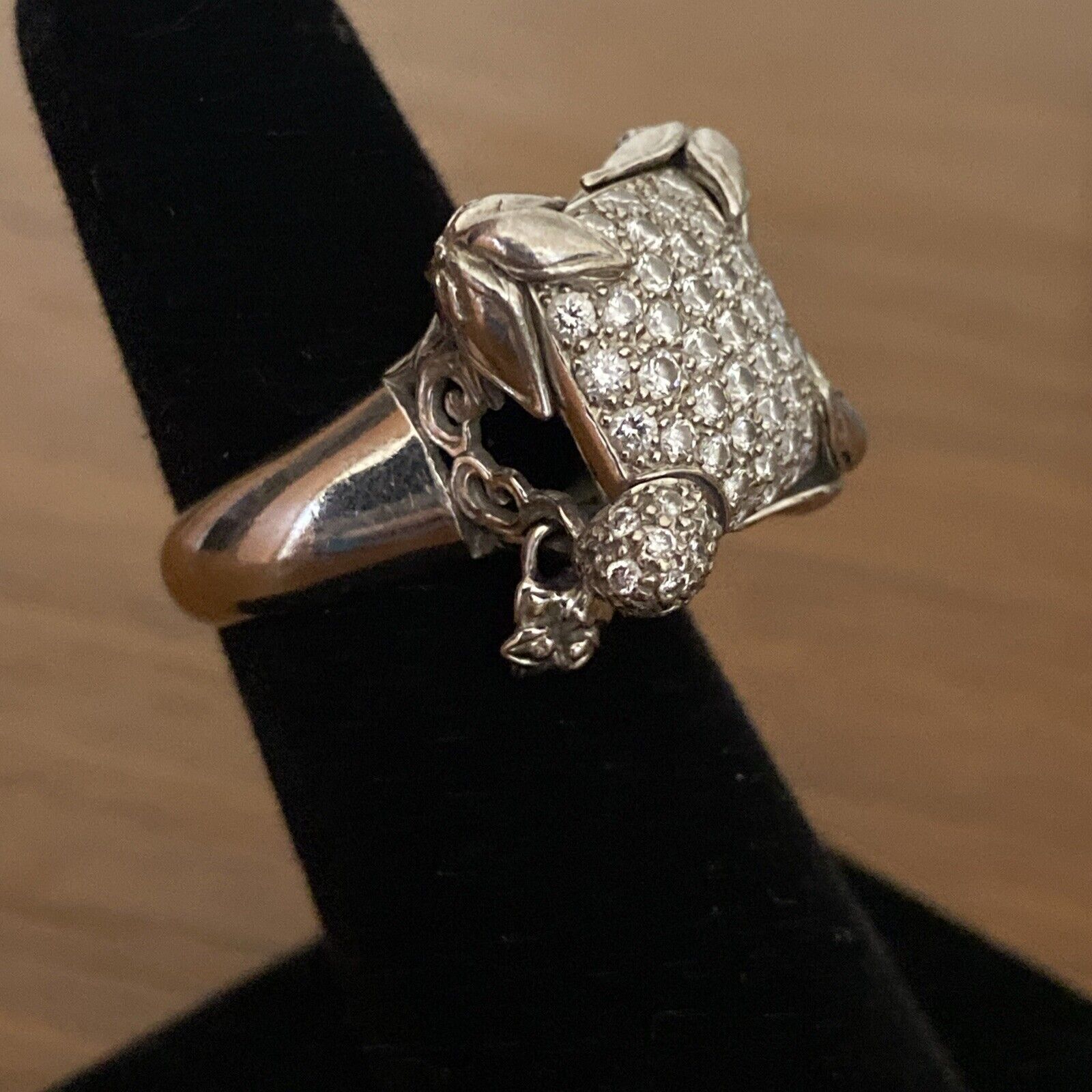 18k White Gold Diamond Carrera Y Carrera Ring - image 3