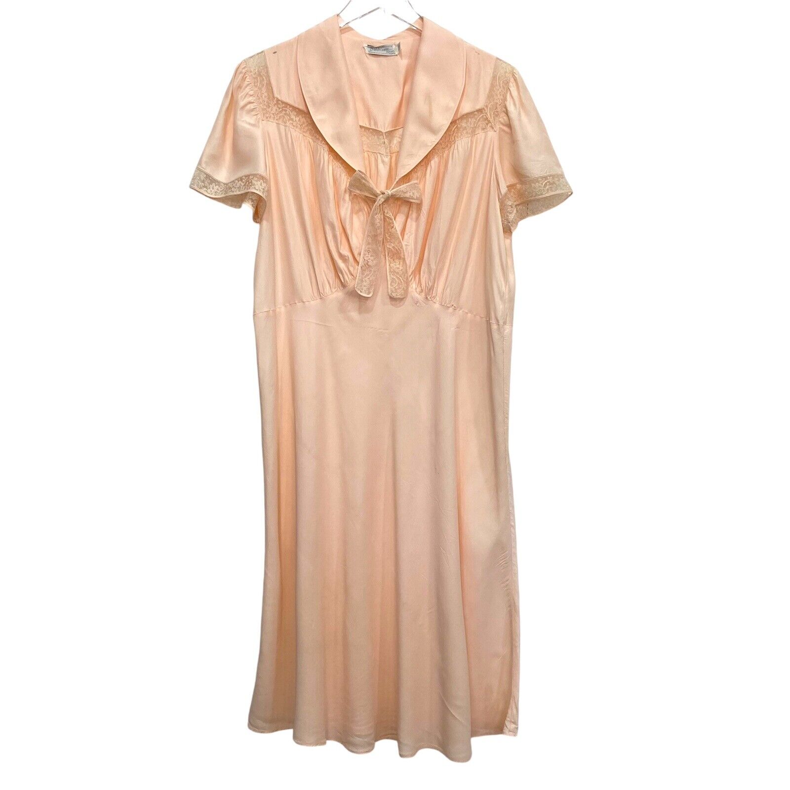 Vintage 30s/40s Peach Bias Cut BARBIZON Rayon Lac… - image 3