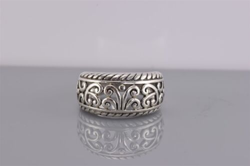 Sterling Silver Coiled Trim Heavily Carved Scroll… - image 1