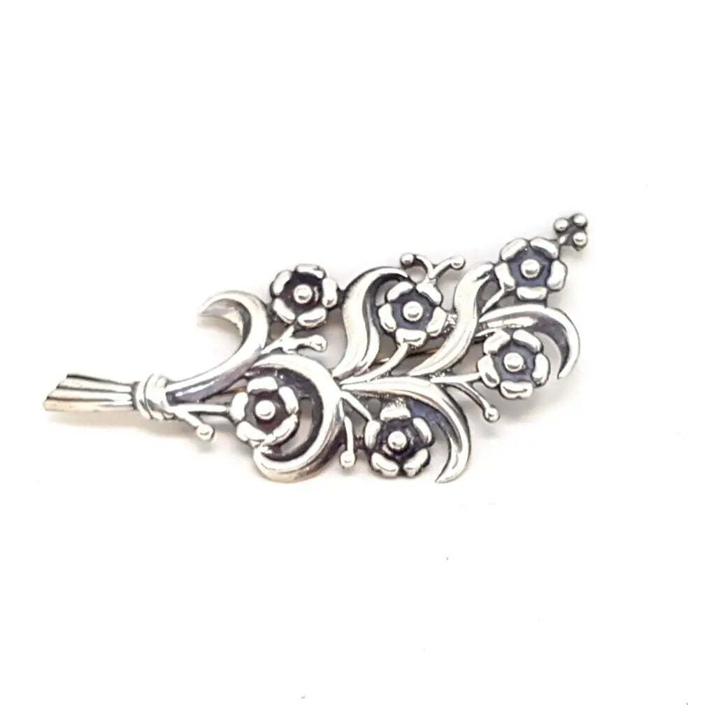 Flower brooch in first sterling silver. Circa 194… - image 2