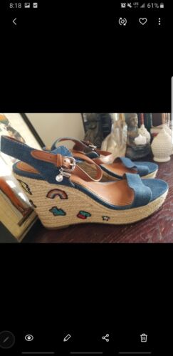 Rare Coach 1941  denim rainbow  patchworks espadri