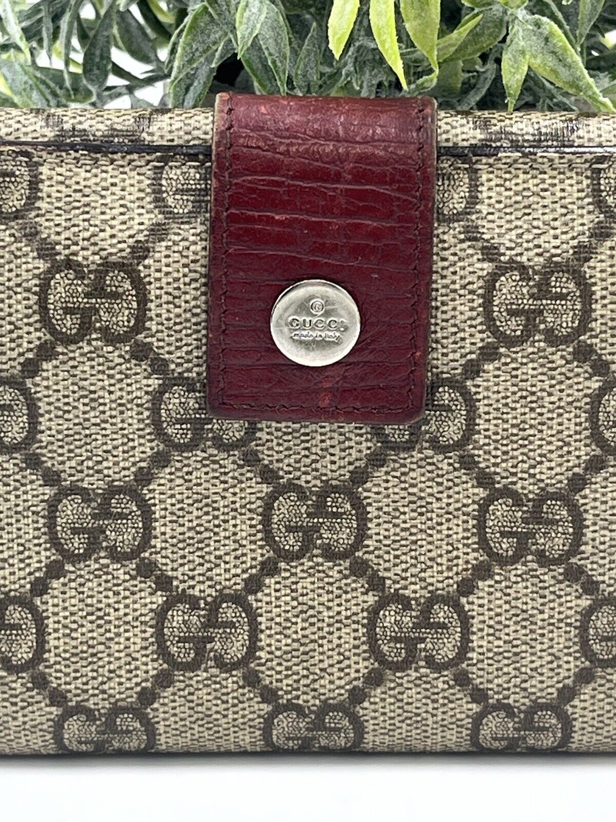 Gucci Brown Gg Monogram Bordeaux Bifold Coin Pock… - image 3