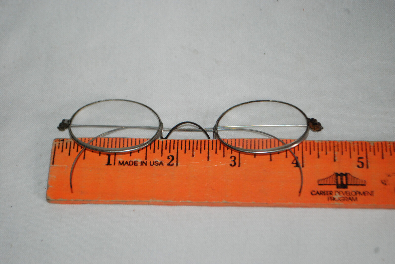 Antique EYE GLASSES Round Silver  Frames And Case - image 7