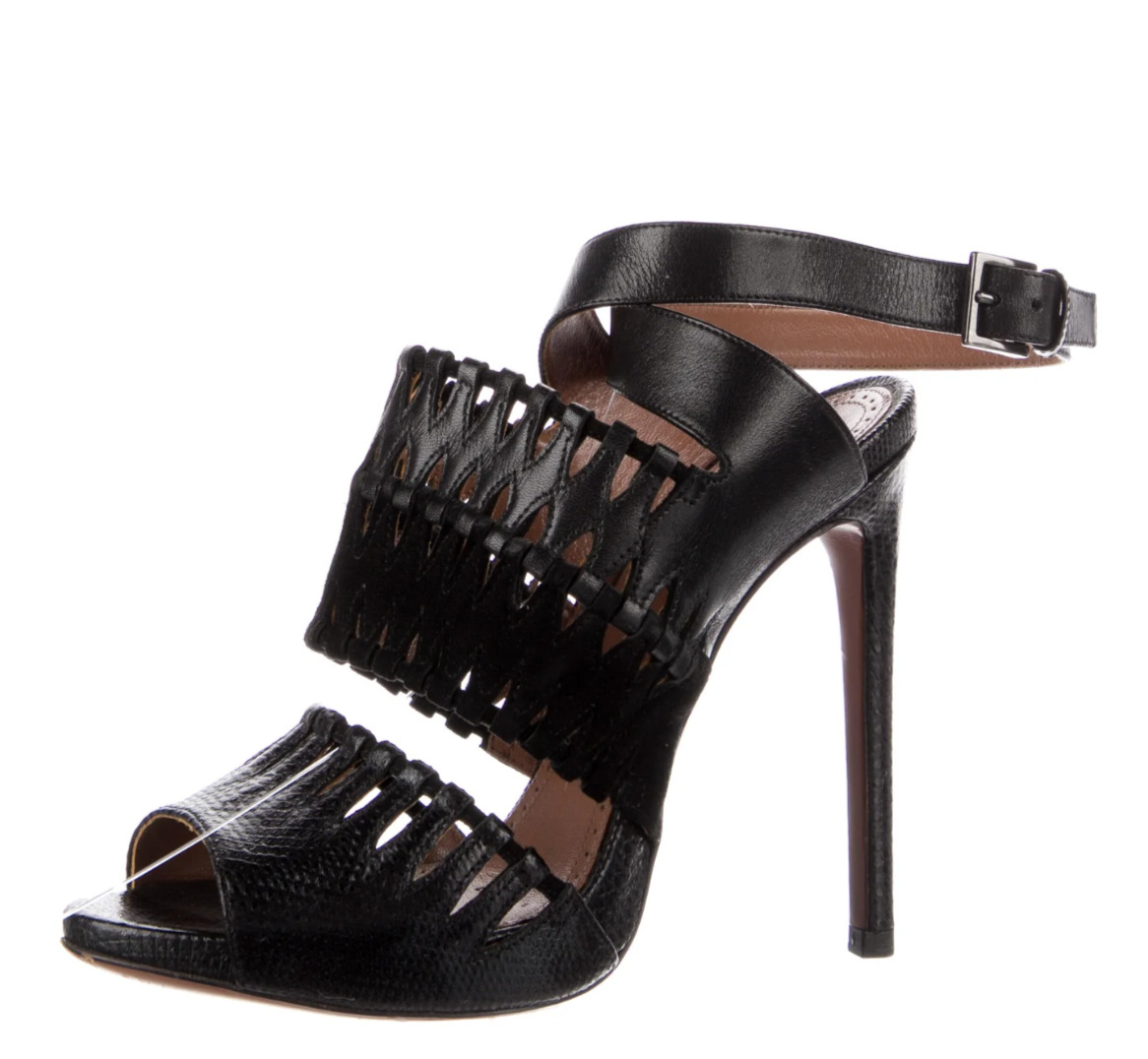 Azzedine Alaïa Black snakeskin suede-leather Lase… - image 1