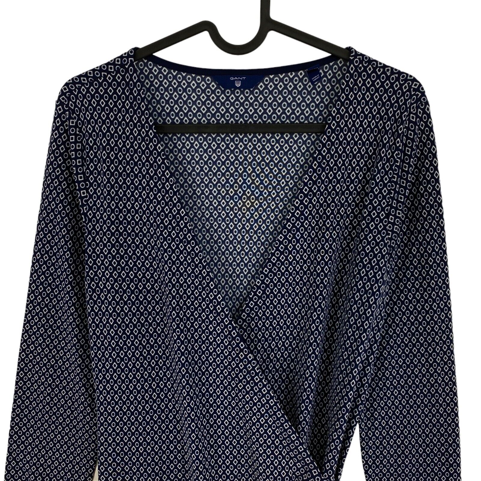 GANT Dark Blue Printed Long Sleeves V Neck Wrap D… - image 2