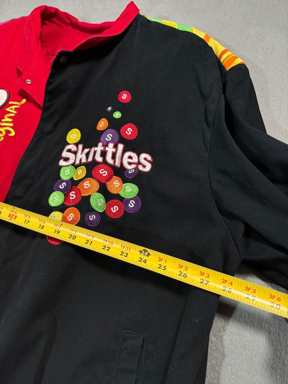 Vintage Skittles JH Design Nascar Varsity Bomber … - image 11