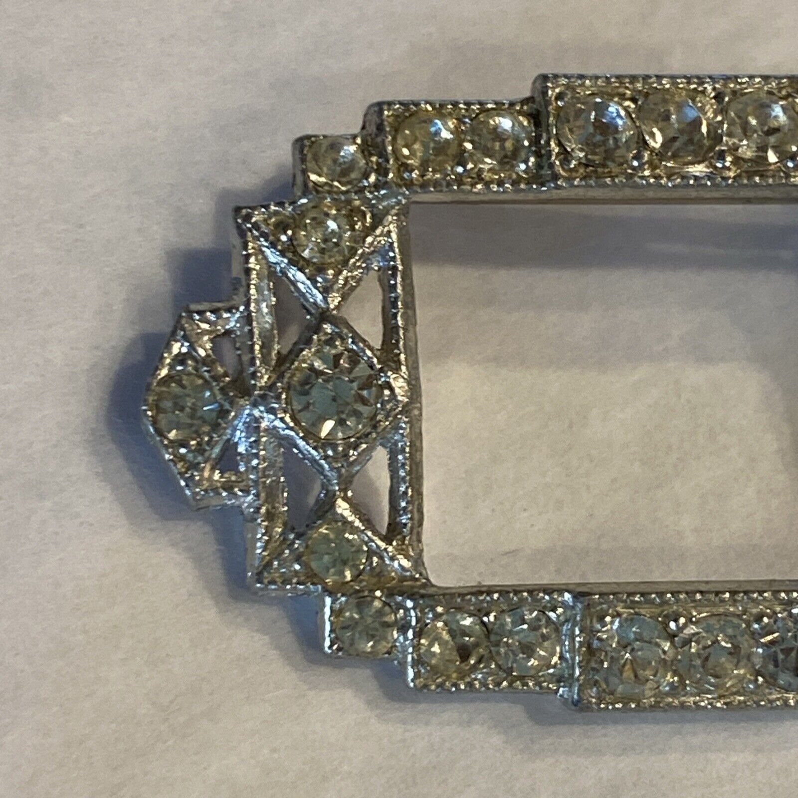 Vintage Rhinestone Art Deco Brooch Pin - image 2