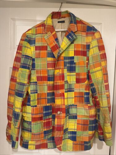 100 Authentic Ralph Lauren Patchwork Jacket Large… - image 1