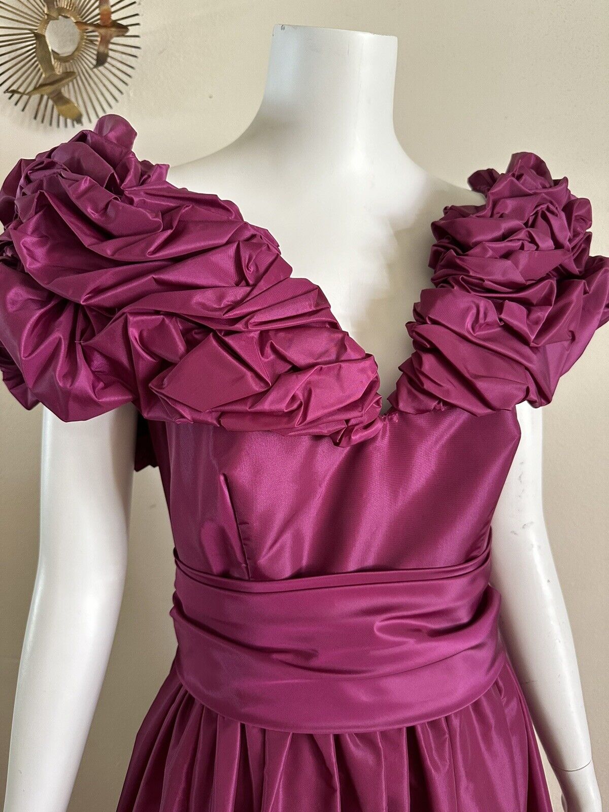 1980s Victor Costa Taffeta Dress Formal Pageant H… - image 15