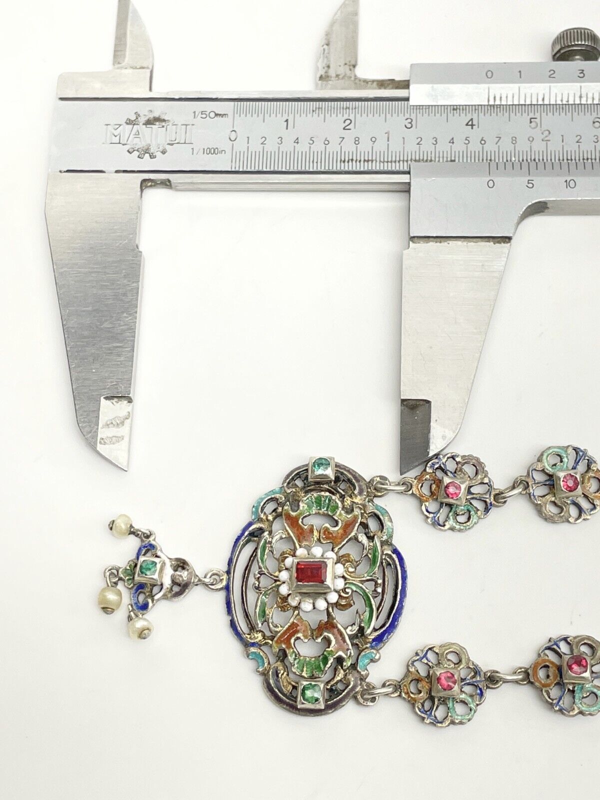 Austro Hungarian Silver, Garnet, Enamel , Emerald… - image 8