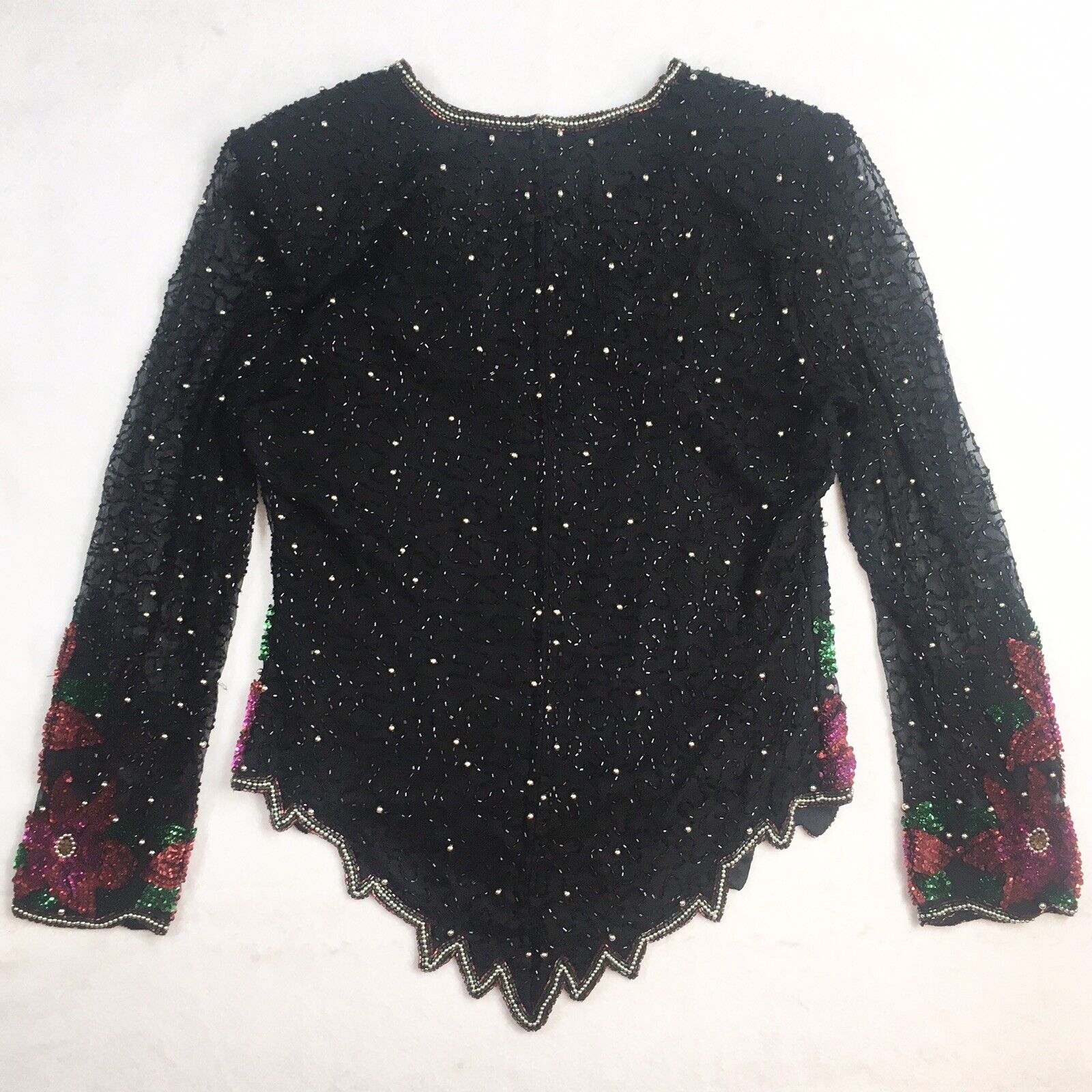 Vintage Lawrence Kazar Silk Beaded Blouse Evening… - image 2