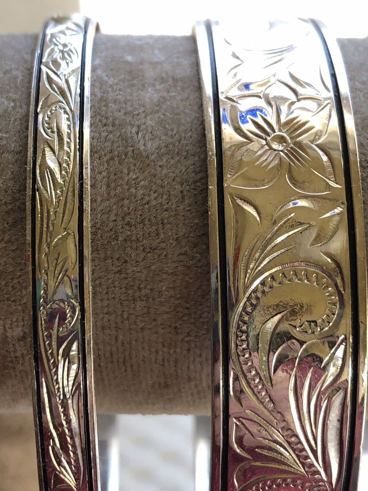 Lovely HAWAIIAN STERLING  FLOWER BANGLE BRACELETS… - image 10