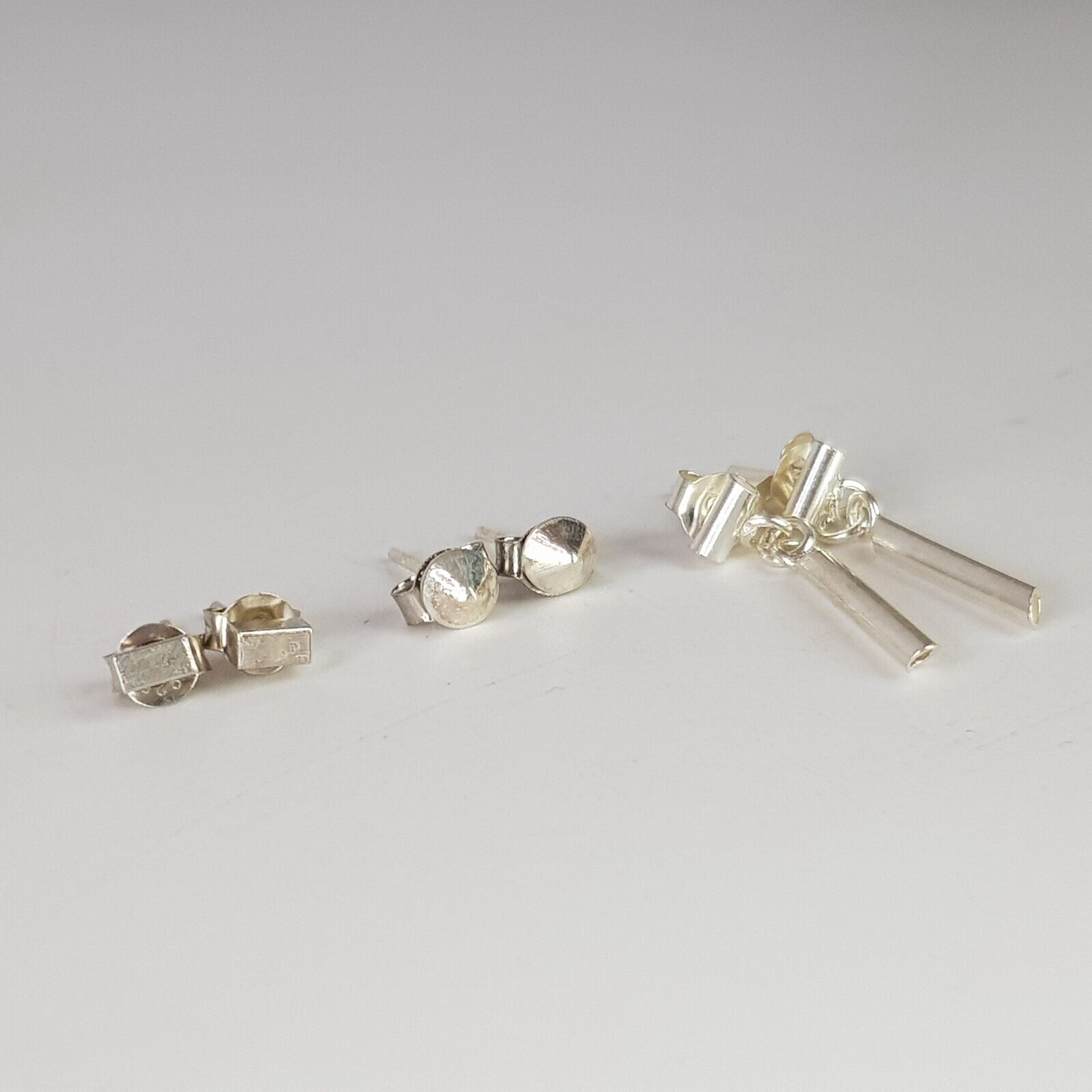 Vintage Sterling Silver Stud Earring Lot 3 Pack A… - image 6