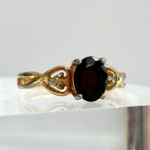 14KGE Gold Oval Cut Black Onyx Elegant Classic Vi… - image 1