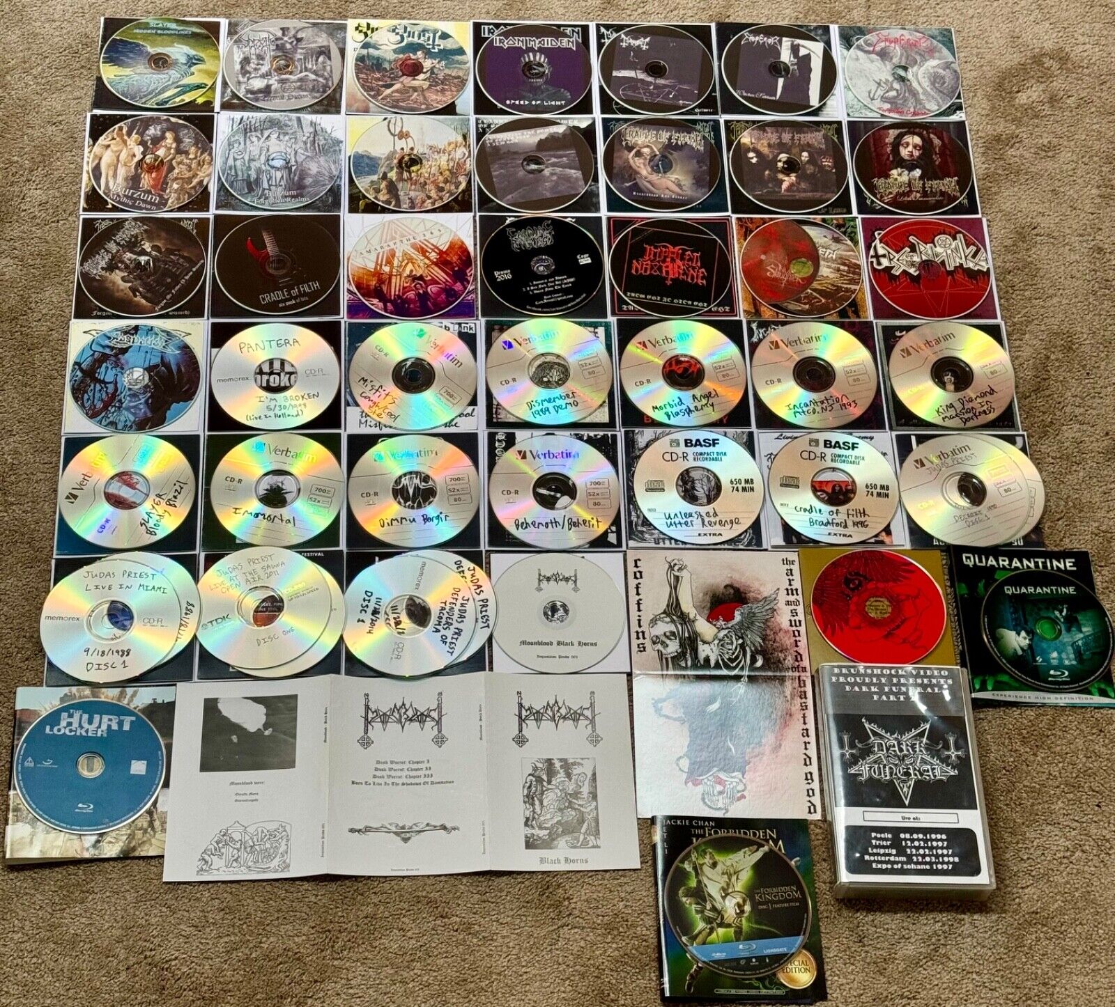 LOT OF 40 METAL CDS SLAYER JUDAS PRIEST CRADLE OF FILTH PANTERA GHOST ...