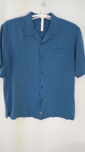 Tommy Bahama Original Fit Mens Large Silk Blue Sho