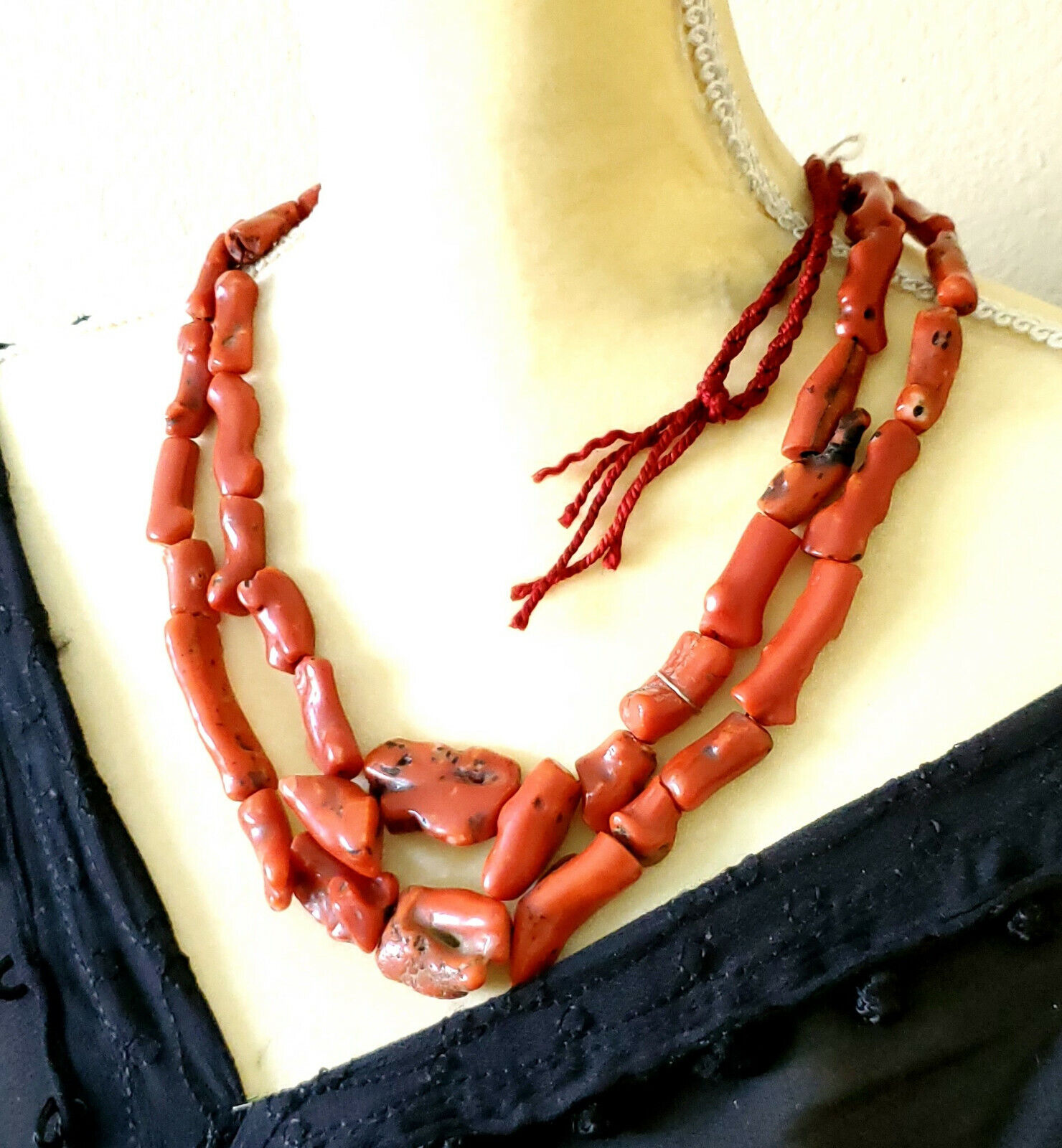 Antique Berber Natural Branch  tow strand  Red Co… - image 7