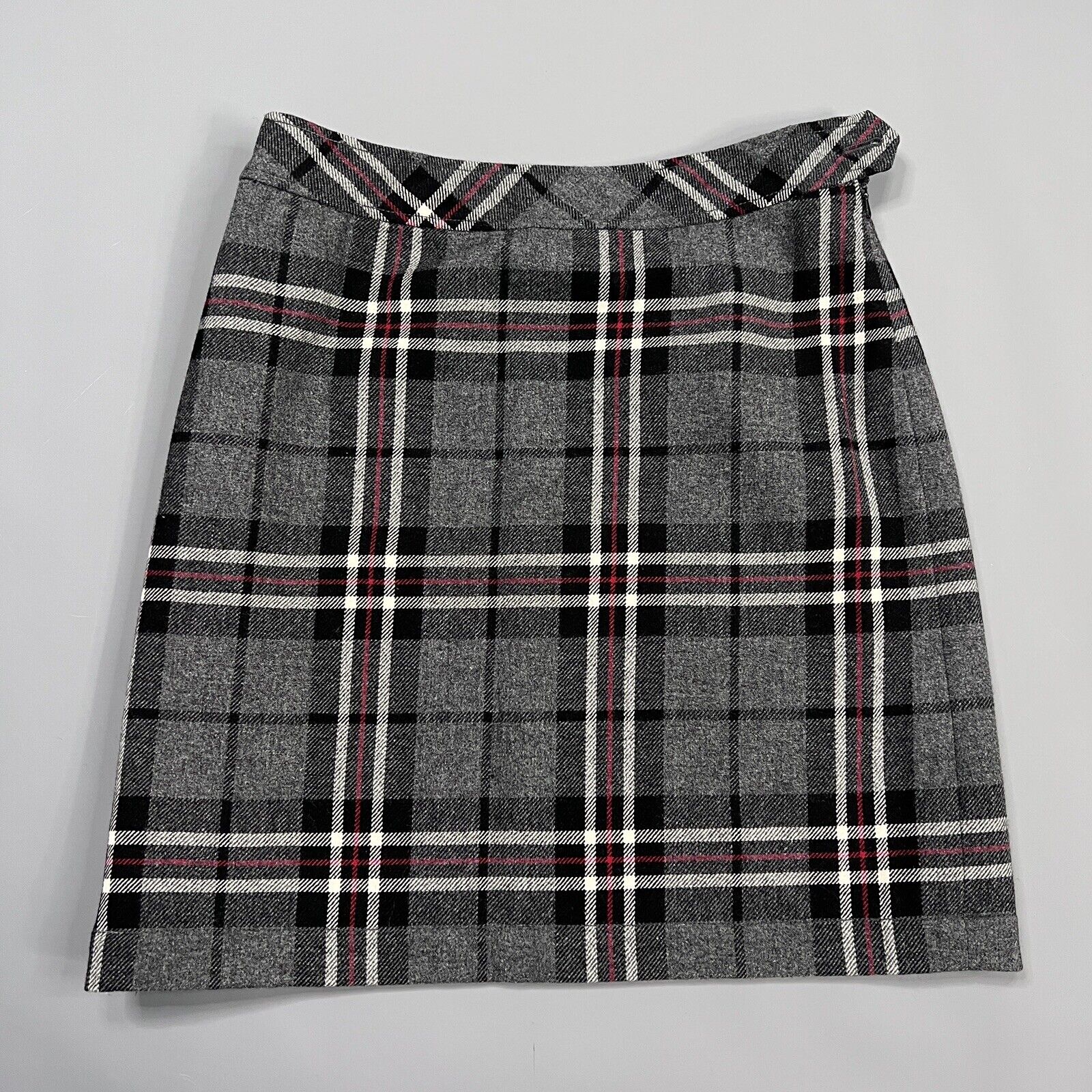 Eddie Bauer Skirt M L Womens Grey Mix Tartan Plai… - image 1