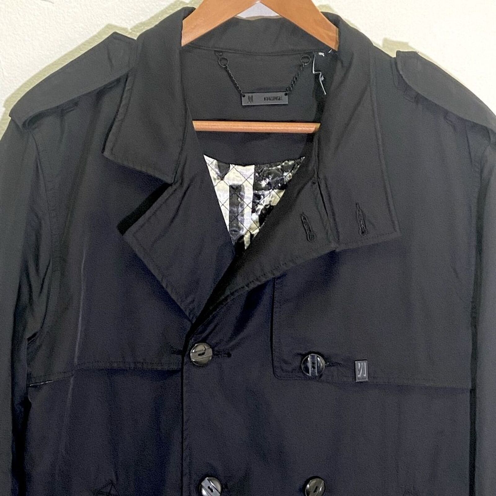 COMUNE - Men's Black Canvas Coat Military Style -… - image 11